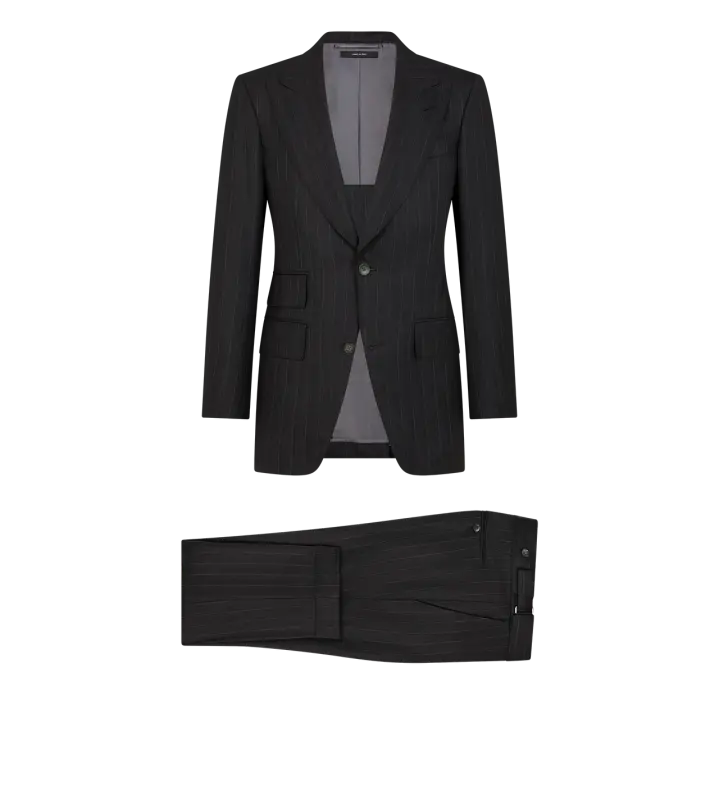 HERRINGBONE STRIPE ATTICUS SUIT DARK GREY online